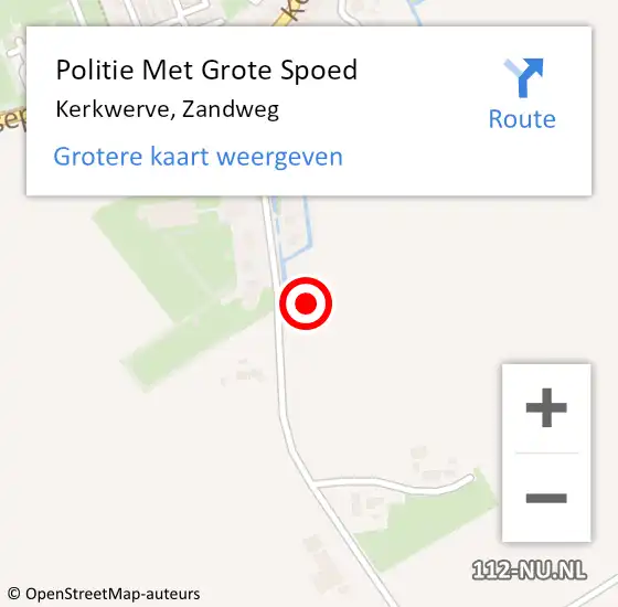 Locatie op kaart van de 112 melding: Politie Met Grote Spoed Naar Kerkwerve, Zandweg op 16 mei 2022 19:48