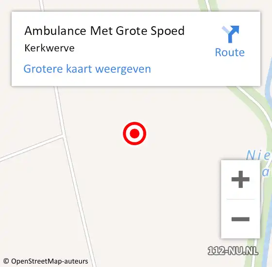 Locatie op kaart van de 112 melding: Ambulance Met Grote Spoed Naar Kerkwerve op 16 mei 2022 19:56