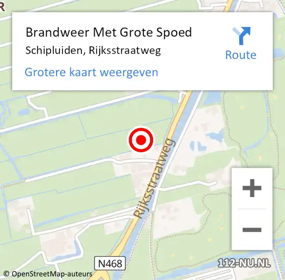 Locatie op kaart van de 112 melding: Brandweer Met Grote Spoed Naar Schipluiden, Rijksstraatweg op 16 mei 2022 20:30