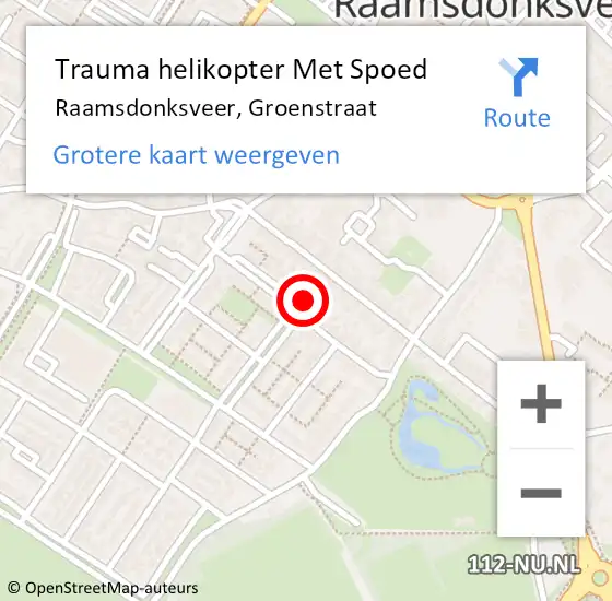 Locatie op kaart van de 112 melding: Trauma helikopter Met Spoed Naar Raamsdonksveer, Groenstraat op 16 mei 2022 20:56
