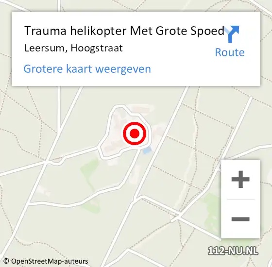 Locatie op kaart van de 112 melding: Trauma helikopter Met Grote Spoed Naar Leersum, Hoogstraat op 16 mei 2022 23:02