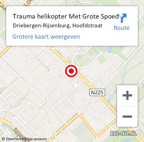 Locatie op kaart van de 112 melding: Trauma helikopter Met Grote Spoed Naar Driebergen-Rijsenburg, Hoofdstraat op 17 mei 2022 00:33