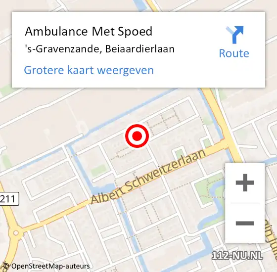 Locatie op kaart van de 112 melding: Ambulance Met Spoed Naar 's-Gravenzande, Beiaardierlaan op 17 mei 2022 03:17