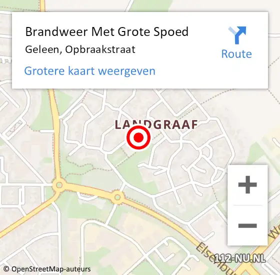 Locatie op kaart van de 112 melding: Brandweer Met Grote Spoed Naar Geleen, Opbraakstraat op 17 mei 2022 05:01