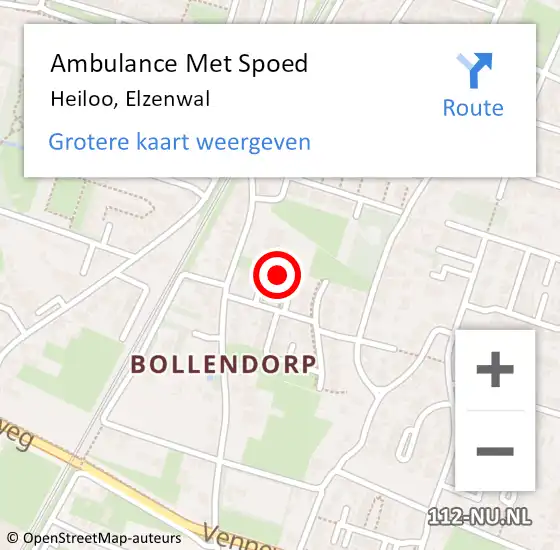 Locatie op kaart van de 112 melding: Ambulance Met Spoed Naar Heiloo, Elzenwal op 17 mei 2022 06:36