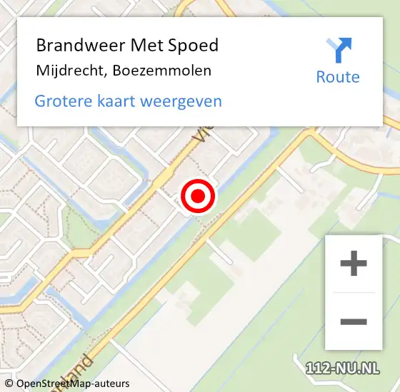 Locatie op kaart van de 112 melding: Brandweer Met Spoed Naar Mijdrecht, Boezemmolen op 17 mei 2022 07:25