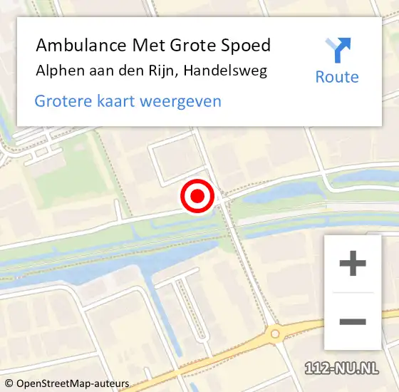 Locatie op kaart van de 112 melding: Ambulance Met Grote Spoed Naar Alphen aan den Rijn, Handelsweg op 17 mei 2022 08:04