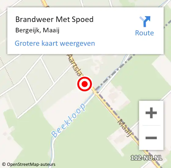 Locatie op kaart van de 112 melding: Brandweer Met Spoed Naar Bergeijk, Maaij op 17 mei 2022 08:07