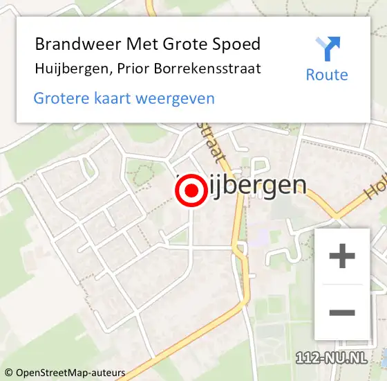 Locatie op kaart van de 112 melding: Brandweer Met Grote Spoed Naar Huijbergen, Prior Borrekensstraat op 17 mei 2022 08:19