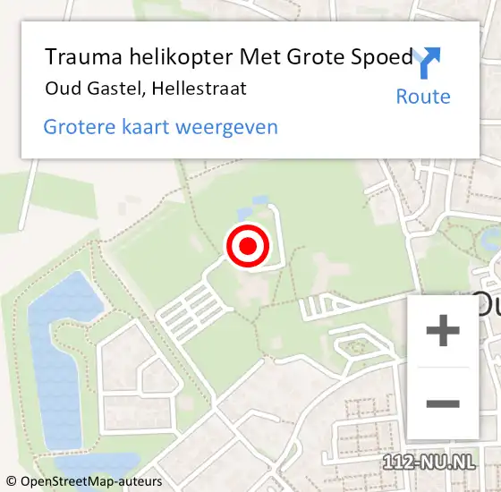 Locatie op kaart van de 112 melding: Trauma helikopter Met Grote Spoed Naar Oud Gastel, Hellestraat op 17 mei 2022 08:47