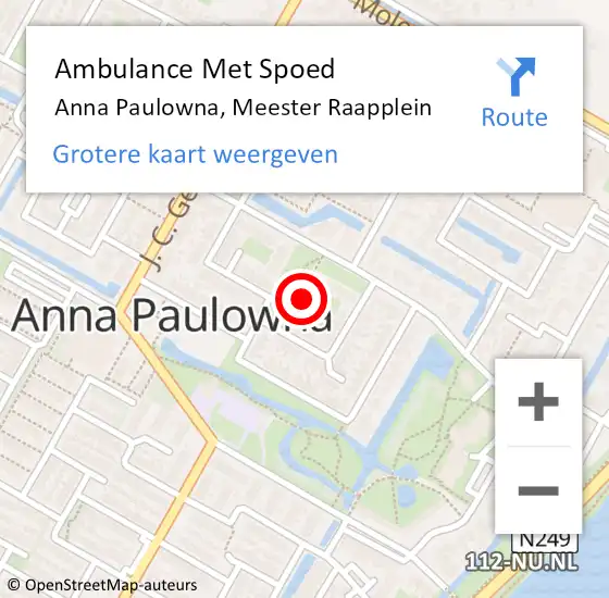 Locatie op kaart van de 112 melding: Ambulance Met Spoed Naar Anna Paulowna, Meester Raapplein op 17 mei 2022 08:56
