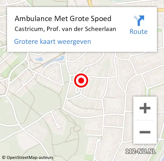 Locatie op kaart van de 112 melding: Ambulance Met Grote Spoed Naar Castricum, Prof. van der Scheerlaan op 17 mei 2022 09:11