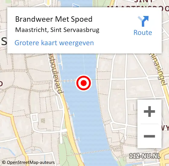 Locatie op kaart van de 112 melding: Brandweer Met Spoed Naar Maastricht, Sint Servaasbrug op 17 mei 2022 09:16