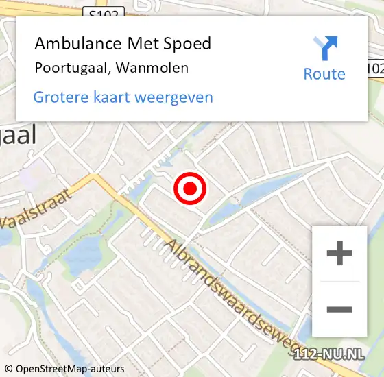 Locatie op kaart van de 112 melding: Ambulance Met Spoed Naar Poortugaal, Wanmolen op 17 mei 2022 09:30