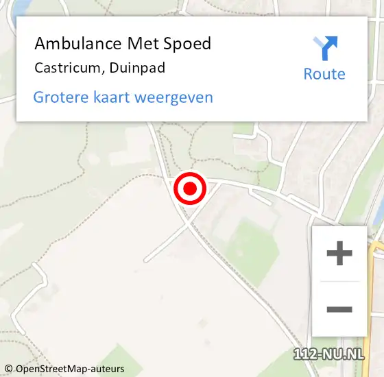 Locatie op kaart van de 112 melding: Ambulance Met Spoed Naar Castricum, Duinpad op 17 mei 2022 09:56