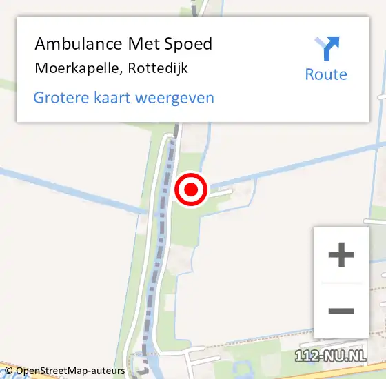 Locatie op kaart van de 112 melding: Ambulance Met Spoed Naar Moerkapelle, Rottedijk op 17 mei 2022 10:09