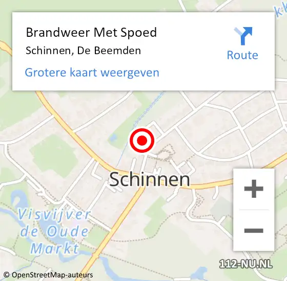 Locatie op kaart van de 112 melding: Brandweer Met Spoed Naar Schinnen, De Beemden op 17 mei 2022 10:31