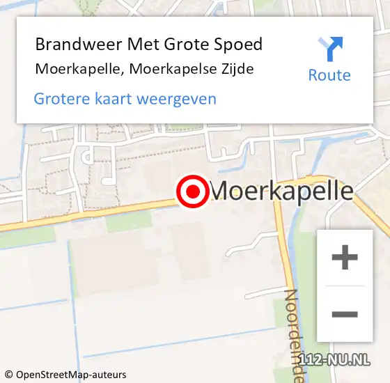 Locatie op kaart van de 112 melding: Brandweer Met Grote Spoed Naar Moerkapelle, Moerkapelse Zijde op 17 mei 2022 10:56