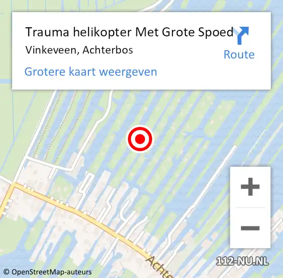 Locatie op kaart van de 112 melding: Trauma helikopter Met Grote Spoed Naar Vinkeveen, Achterbos op 17 mei 2022 10:56