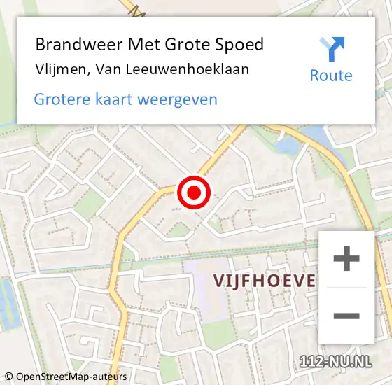 Locatie op kaart van de 112 melding: Brandweer Met Grote Spoed Naar Vlijmen, Van Leeuwenhoeklaan op 17 mei 2022 11:25