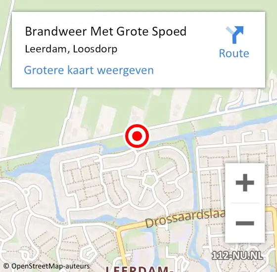 Locatie op kaart van de 112 melding: Brandweer Met Grote Spoed Naar Leerdam, Loosdorp op 17 mei 2022 11:27