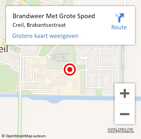 Locatie op kaart van de 112 melding: Brandweer Met Grote Spoed Naar Creil, Brabantsestraat op 17 mei 2022 12:03