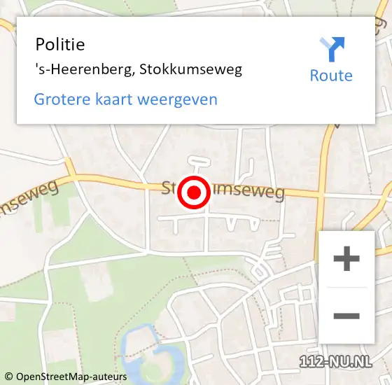 Locatie op kaart van de 112 melding: Politie 's-Heerenberg, Stokkumseweg op 17 mei 2022 13:17