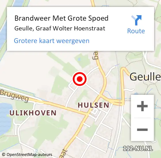 Locatie op kaart van de 112 melding: Brandweer Met Grote Spoed Naar Geulle, Graaf Wolter Hoenstraat op 17 mei 2022 13:43