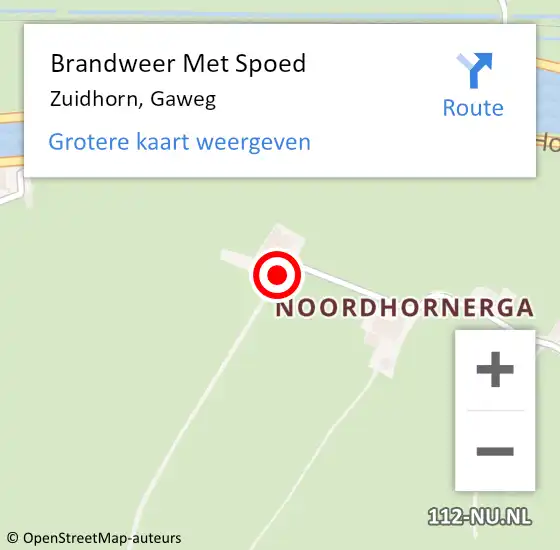 Locatie op kaart van de 112 melding: Brandweer Met Spoed Naar Zuidhorn, Gaweg op 17 mei 2022 14:09