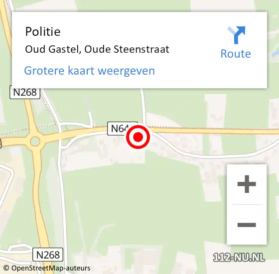 Locatie op kaart van de 112 melding: Politie Oud Gastel, Oude Steenstraat op 17 mei 2022 14:09