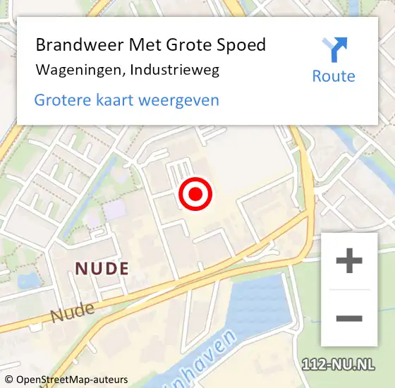 Locatie op kaart van de 112 melding: Brandweer Met Grote Spoed Naar Wageningen, Industrieweg op 17 mei 2022 14:34