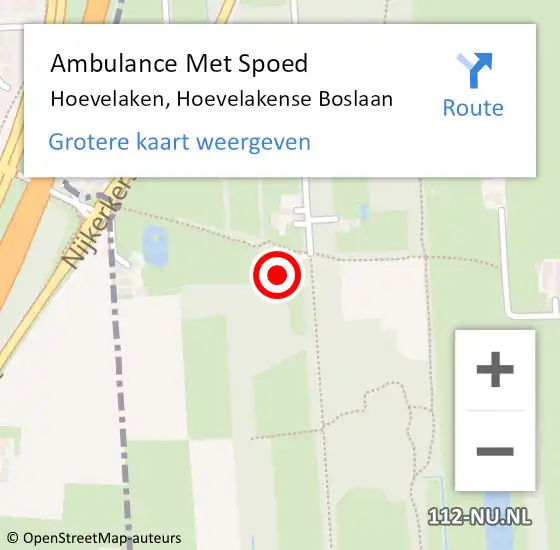 Locatie op kaart van de 112 melding: Ambulance Met Spoed Naar Hoevelaken, Hoevelakense Boslaan op 17 mei 2022 14:51