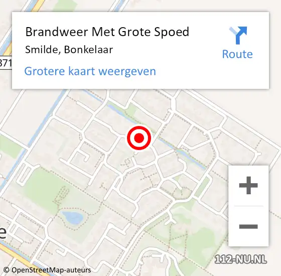 Locatie op kaart van de 112 melding: Brandweer Met Grote Spoed Naar Smilde, Bonkelaar op 17 mei 2022 14:59