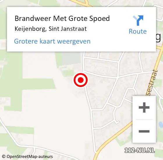 Locatie op kaart van de 112 melding: Brandweer Met Grote Spoed Naar Keijenborg, Sint Janstraat op 17 mei 2022 14:59