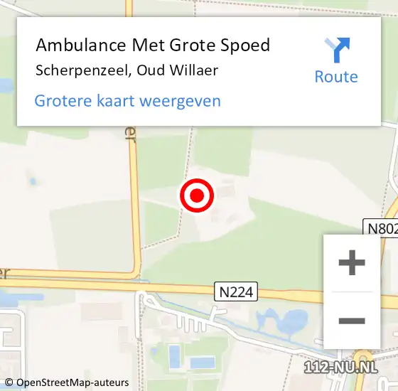 Locatie op kaart van de 112 melding: Ambulance Met Grote Spoed Naar Scherpenzeel, Oud Willaer op 17 mei 2022 15:15