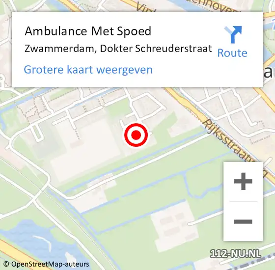 Locatie op kaart van de 112 melding: Ambulance Met Spoed Naar Zwammerdam, Dokter Schreuderstraat op 17 mei 2022 15:28