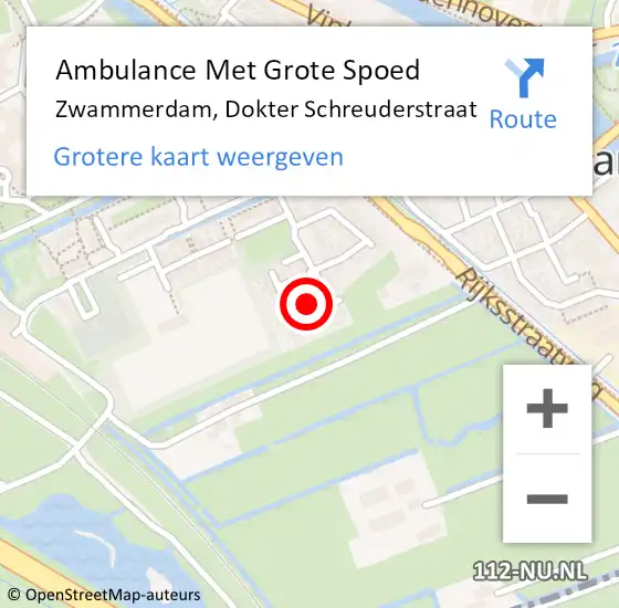 Locatie op kaart van de 112 melding: Ambulance Met Grote Spoed Naar Zwammerdam, Dokter Schreuderstraat op 17 mei 2022 15:29