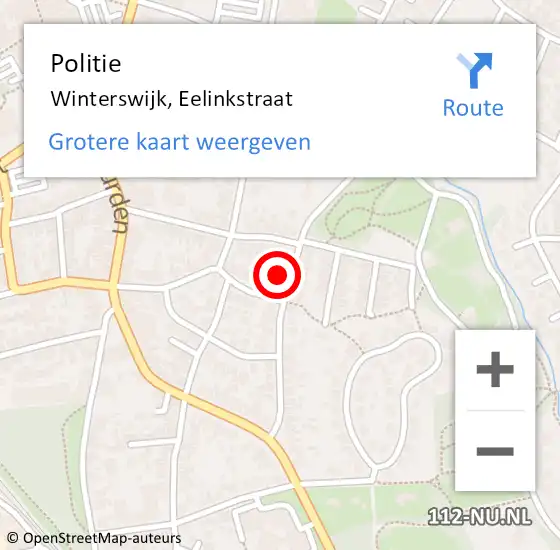 Locatie op kaart van de 112 melding: Politie Winterswijk, Eelinkstraat op 17 mei 2022 15:35