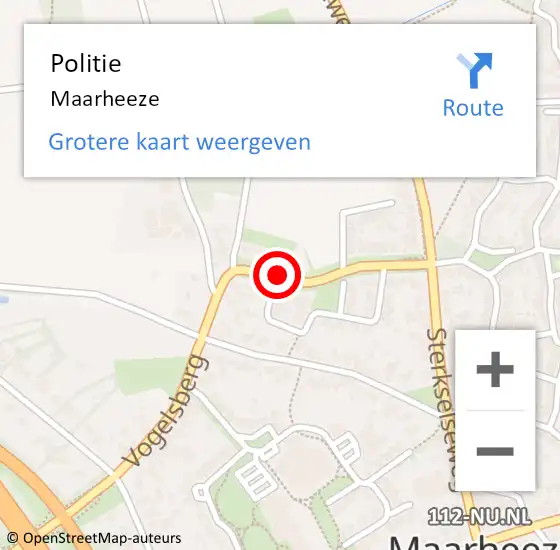 Locatie op kaart van de 112 melding: Politie Maarheeze op 17 mei 2022 15:39