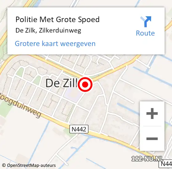 Locatie op kaart van de 112 melding: Politie Met Grote Spoed Naar De Zilk, Zilkerduinweg op 17 mei 2022 16:15