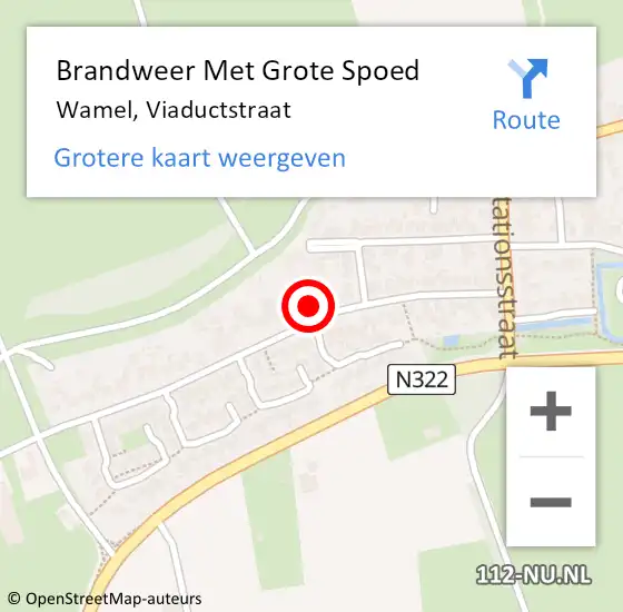 Locatie op kaart van de 112 melding: Brandweer Met Grote Spoed Naar Wamel, Viaductstraat op 17 mei 2022 16:27