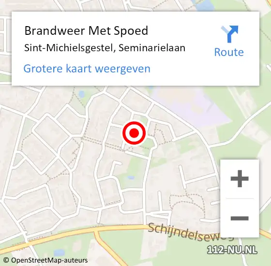 Locatie op kaart van de 112 melding: Brandweer Met Spoed Naar Sint-Michielsgestel, Seminarielaan op 17 mei 2022 17:15