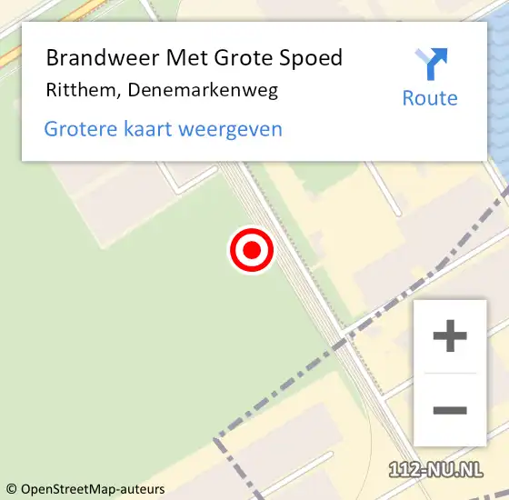 Locatie op kaart van de 112 melding: Brandweer Met Grote Spoed Naar Ritthem, Denemarkenweg op 17 mei 2022 17:23