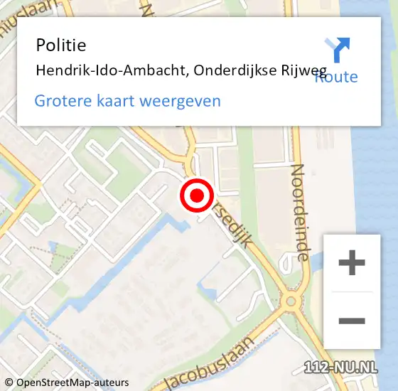 Locatie op kaart van de 112 melding: Politie Hendrik-Ido-Ambacht, Onderdijkse Rijweg op 17 mei 2022 18:11