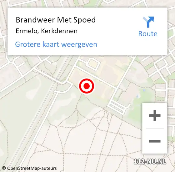 Locatie op kaart van de 112 melding: Brandweer Met Spoed Naar Ermelo, Kerkdennen op 17 mei 2022 19:00