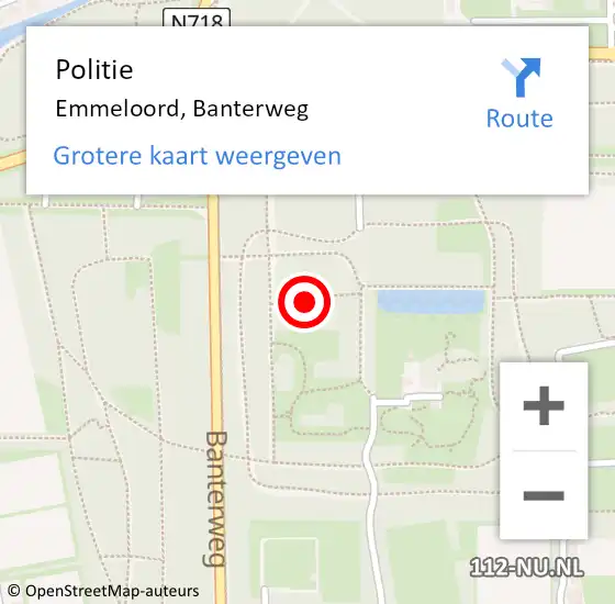 Locatie op kaart van de 112 melding: Politie Emmeloord, Banterweg op 17 mei 2022 19:00