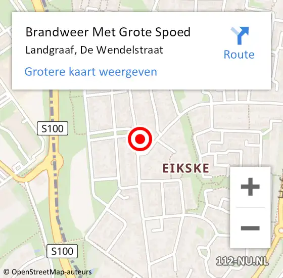 Locatie op kaart van de 112 melding: Brandweer Met Grote Spoed Naar Landgraaf, De Wendelstraat op 17 mei 2022 19:07