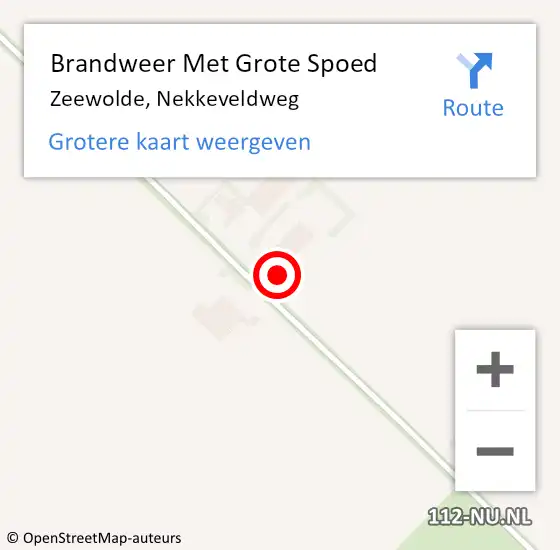 Locatie op kaart van de 112 melding: Brandweer Met Grote Spoed Naar Zeewolde, Nekkeveldweg op 17 mei 2022 19:46