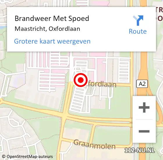 Locatie op kaart van de 112 melding: Brandweer Met Spoed Naar Maastricht, Oxfordlaan op 17 mei 2022 20:20