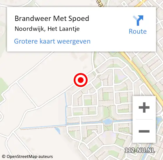 Locatie op kaart van de 112 melding: Brandweer Met Spoed Naar Noordwijk, Het Laantje op 17 mei 2022 20:43